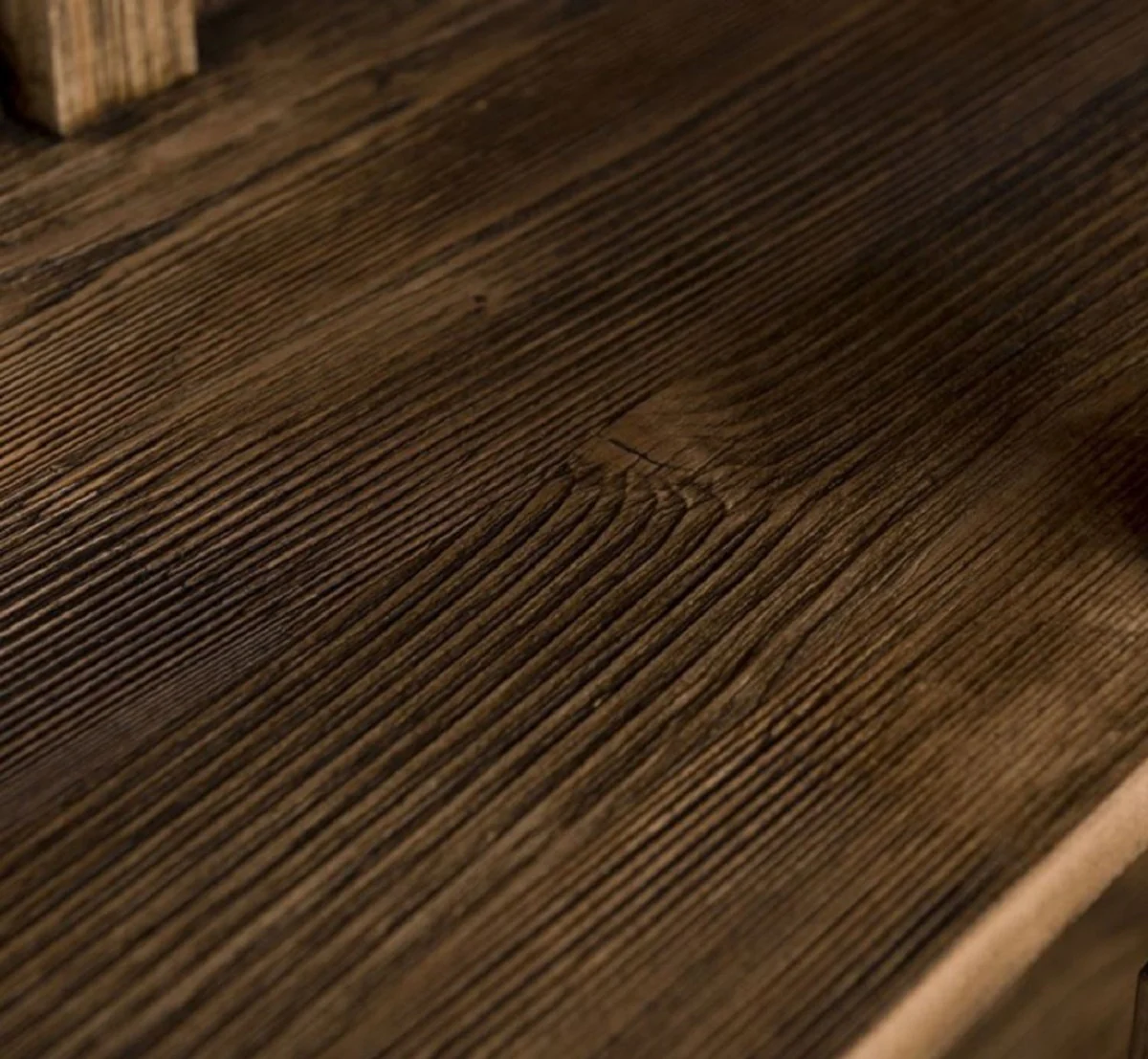 Country house style shelf cabinet black / dark brown 180 x 39 x H. 197 cm - solid wood cabinet - bookcase - living room cabinet - office cabinet - country house style furniture