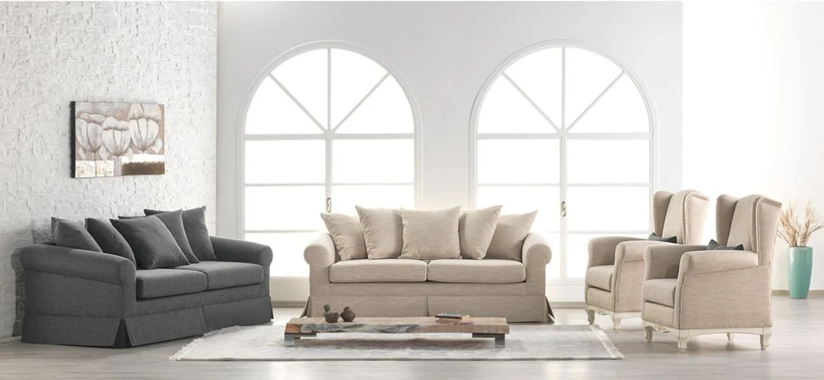 Designer Bergere Sessel Marbella Creme - Hotel Möbel