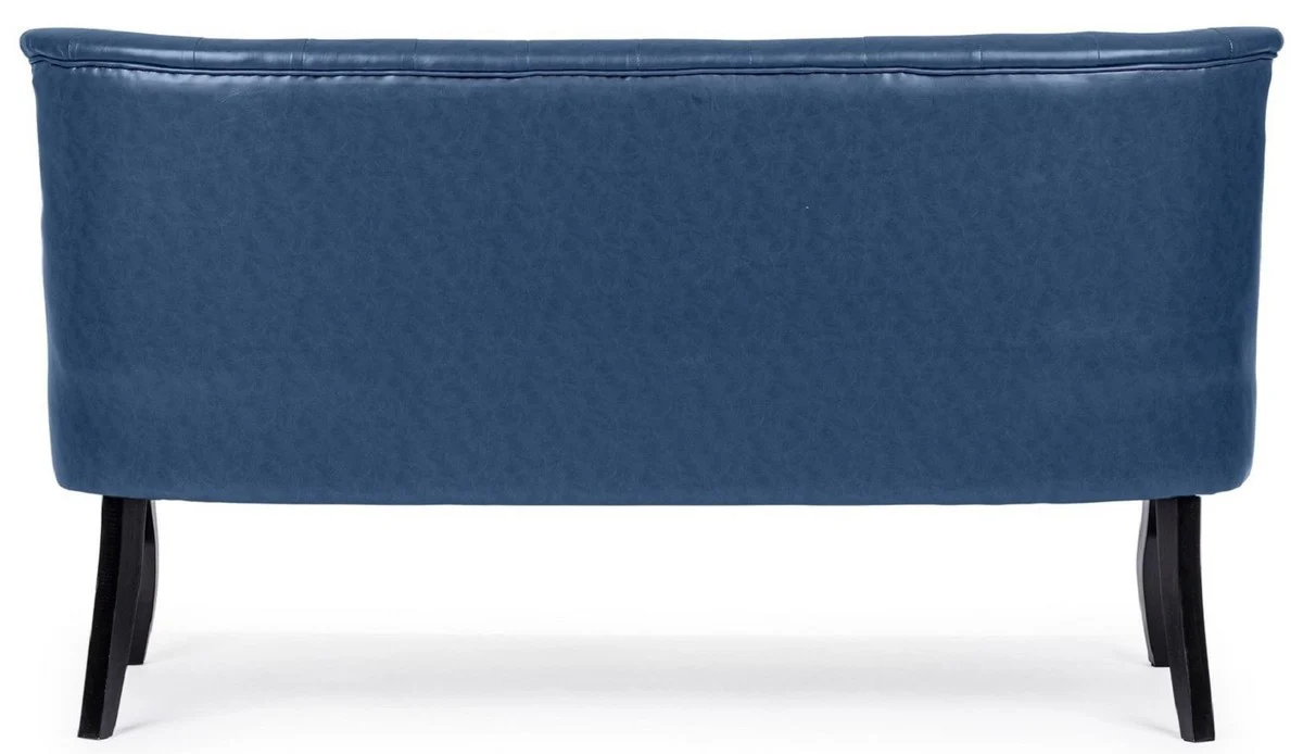 Luxury Chesterfield faux leather sofa blue / white / black 136 x 66 x H. 76 cm - Living room sofa - Living room furniture - Chesterfield furniture - Luxury furniture - Luxury furnishings