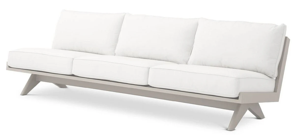 Luxury garden sofa white / sand 230 x 88 x H. 76 cm - weatherproof garden patio sofa - hotel furniture - luxury quality