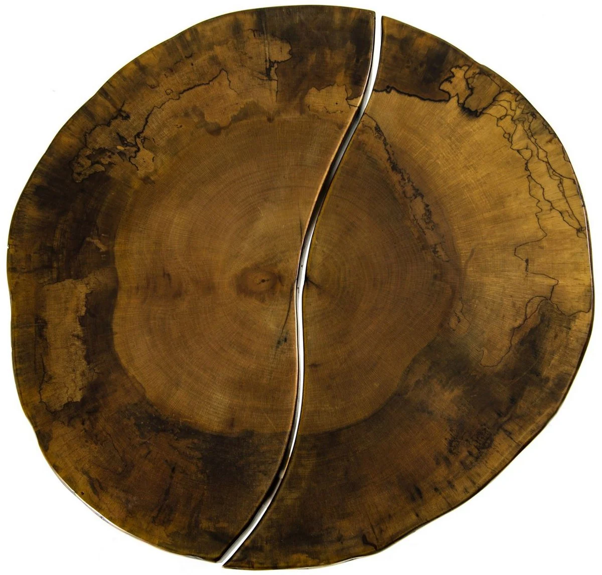 Luxury coffee table brown / natural color Ø 70 x H. 45 cm - Round living room table with solid wood table top - Living room furniture - Hotel furniture - Luxury furniture