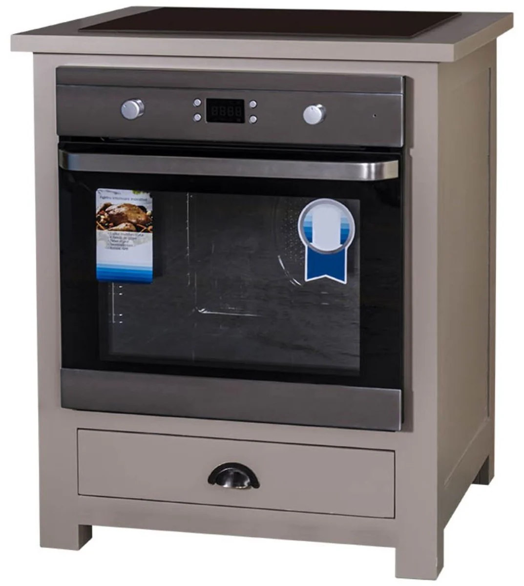 Country house style stove conversion cabinet with drawer gray 76 x 65 x H. 90 cm - kitchen cabinet in country house style