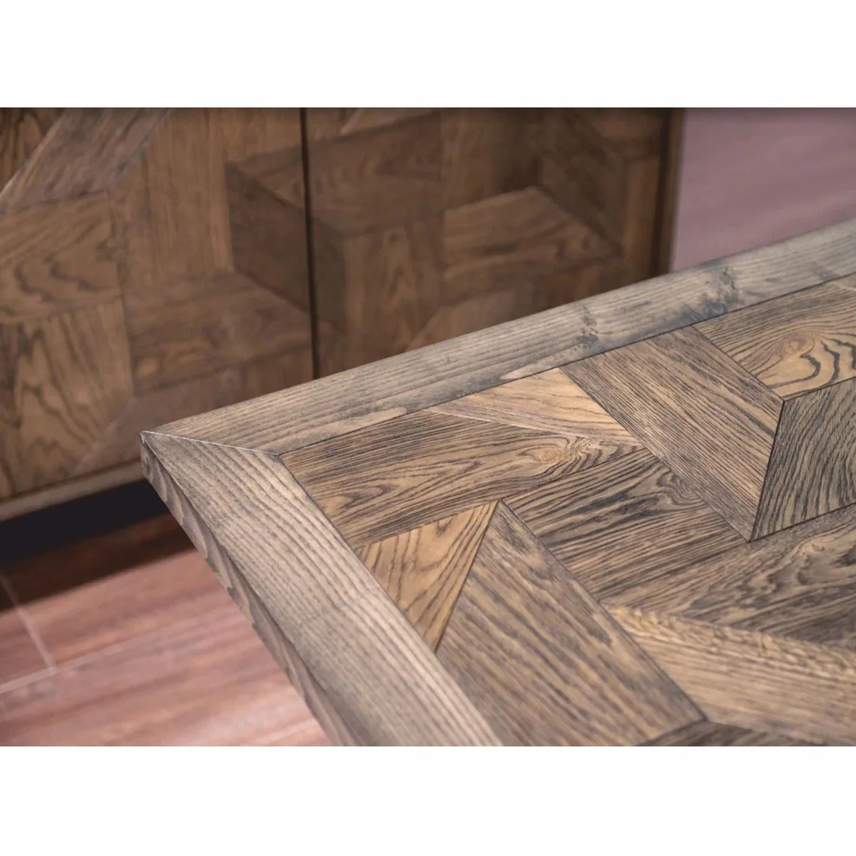 Luxury solid wood dining table brown 198 cm - dining room furniture