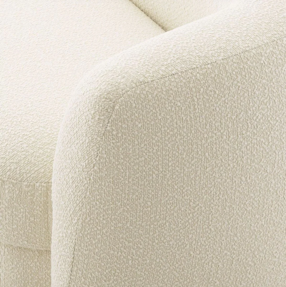 Luxury sofa ivory / black 232 x 95 x H. 70 cm - Curved living room sofa - Living room furniture - Luxury furniture - Living room furnishings - Luxury furnishings - Luxury quality