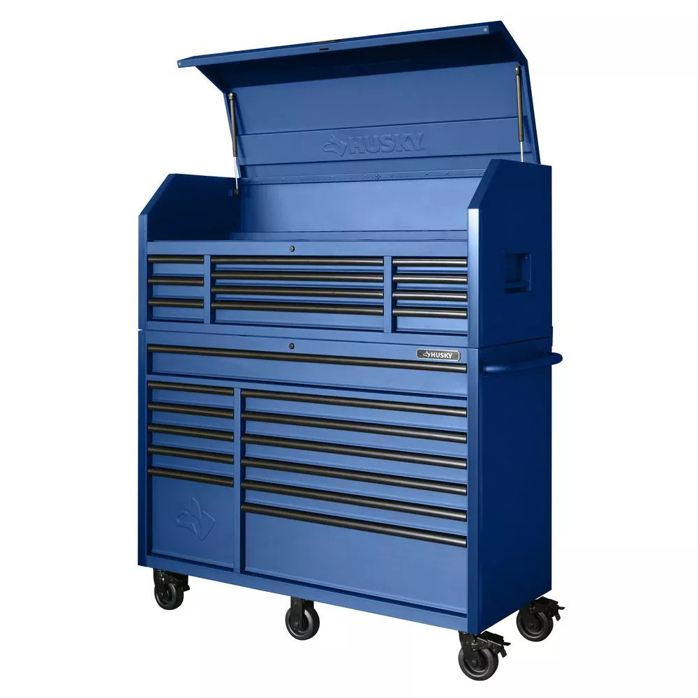 Oh Gott, 56. W 23-DRAWER COMBINATION TOOL CHEST UND CABINET SET, MATTE BLUE