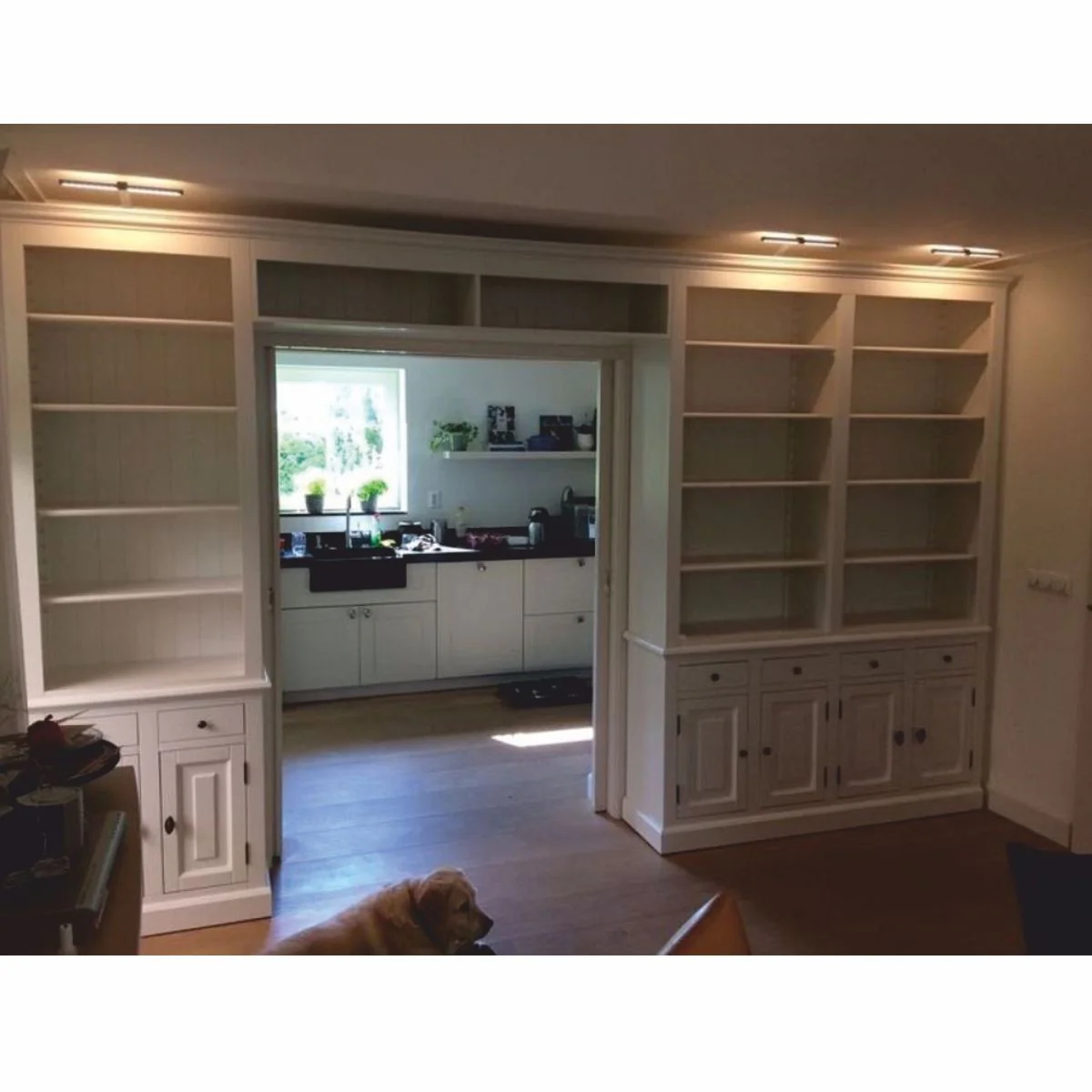Country house style bookcase white 450 x 40 x H. 260 cm - country house style furniture