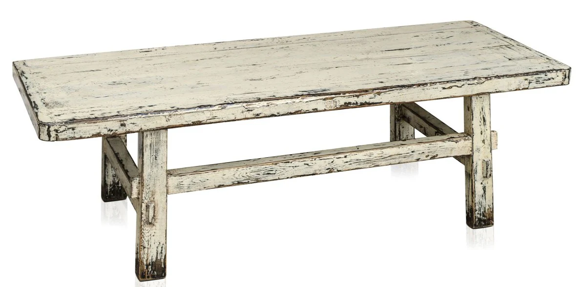 Country house style coffee table antique style white 140 x 54 x H. 43 cm - country house style living room furniture