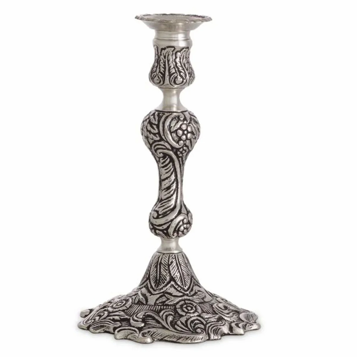 Luxus Barock Kerzenständer Antik Silber H. 27,5 cm - Barock Deko