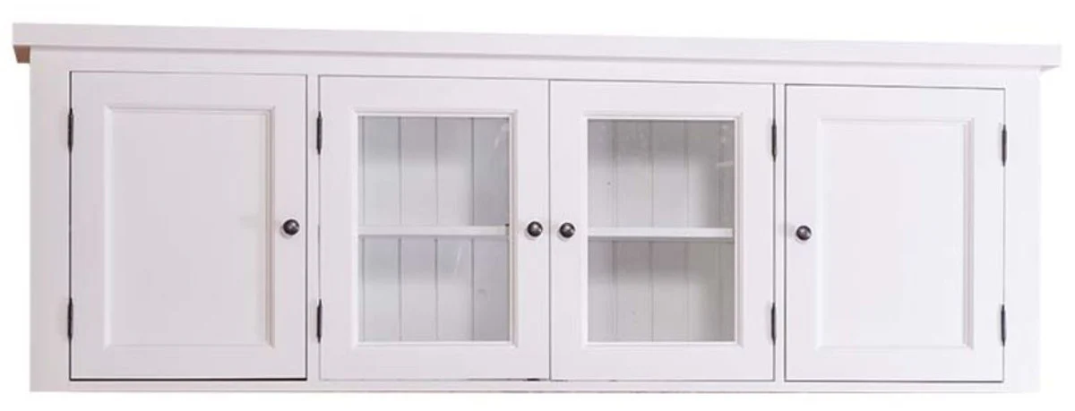 Country house style kitchen wall cabinet / wall cabinet white 192 x 31 x H. 65 cm - kitchen cabinet with 4 doors