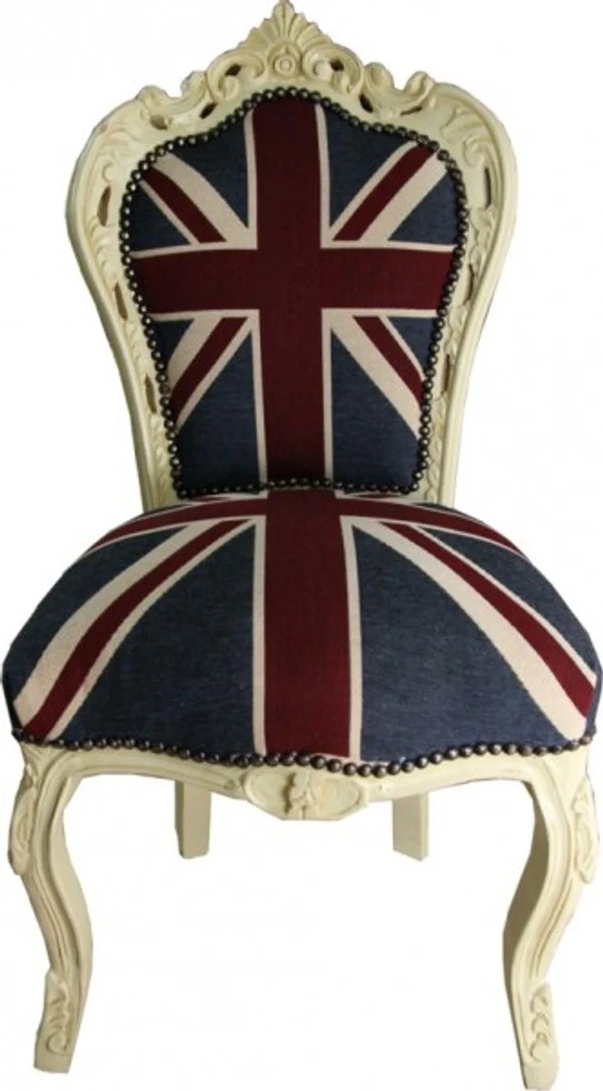 Baroque dining room chair Union Jack / cream