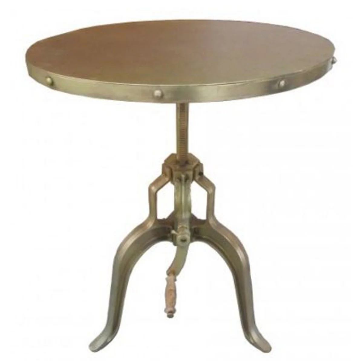Industrial side table with crank gold 75 x H. 72-98 cm - Designer Hotel Furniture - Industrial Design Table