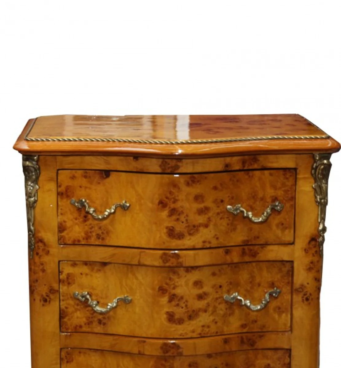 Baroque chest of drawers with 7 drawers light brown model - mahogany