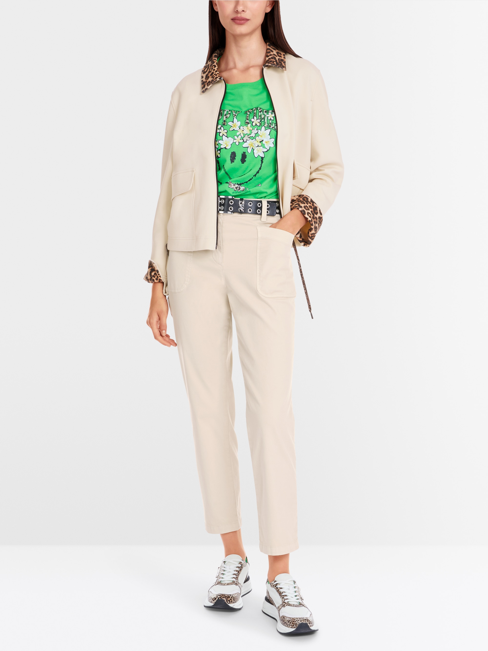 Marc-Cain Sweatjacke aus Jersey mit Reißverschluss