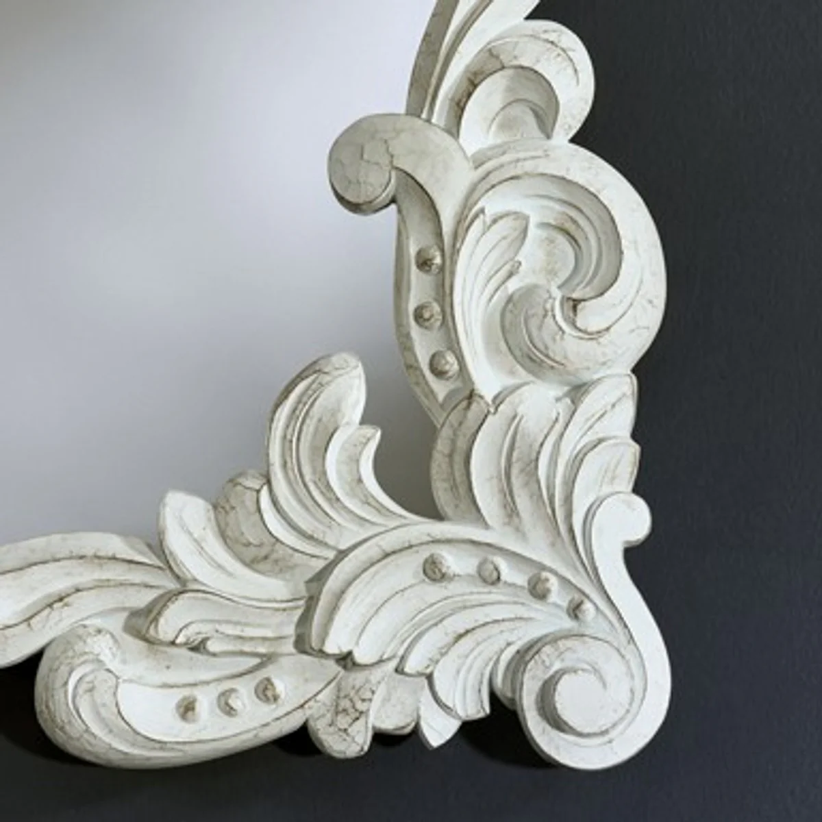 Baroque wall mirror antique style white 92 x 110 cm - Baroque mirror antique white