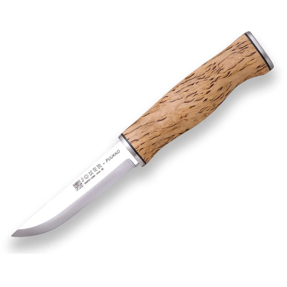 Joker Puukko abedul rizado - Cuchillo de supervivencia y buschcraft