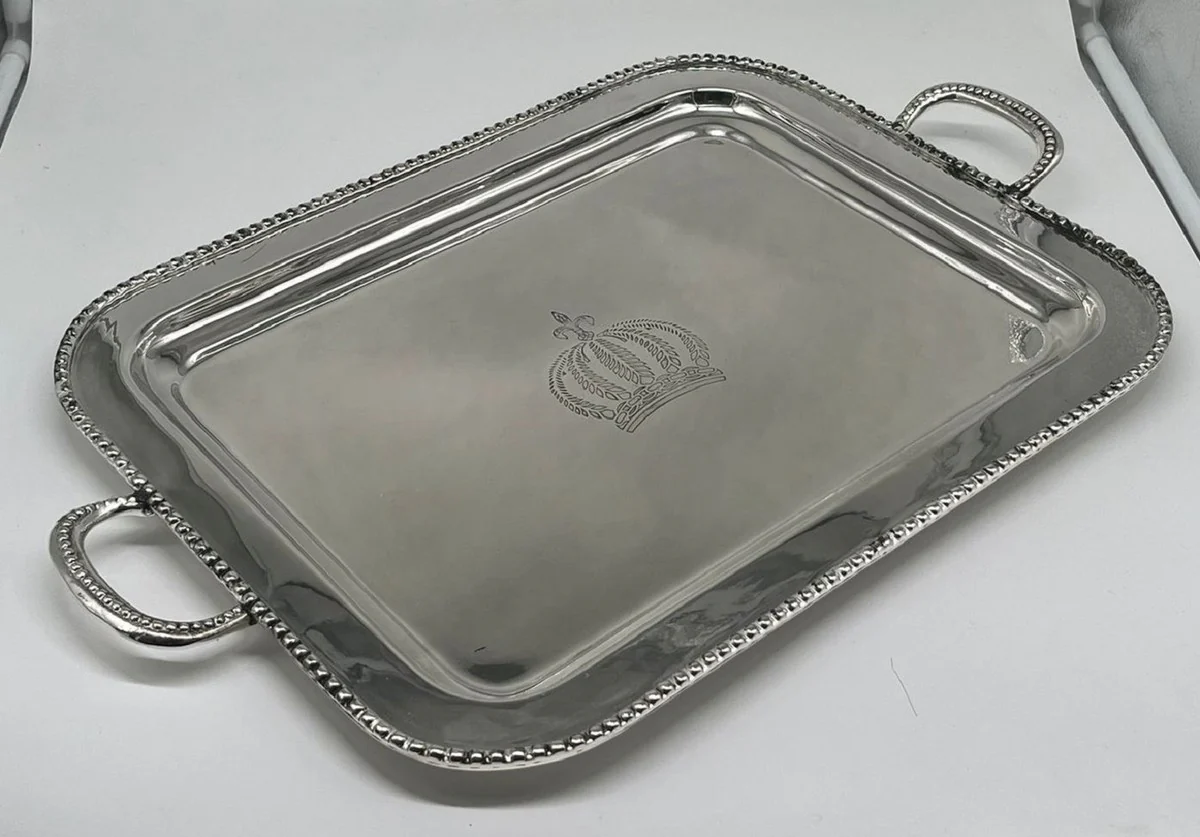 Pompöös by Luxury Baroque Serving Tray Crown Silver 48 cm - designed by Harald Glööckler