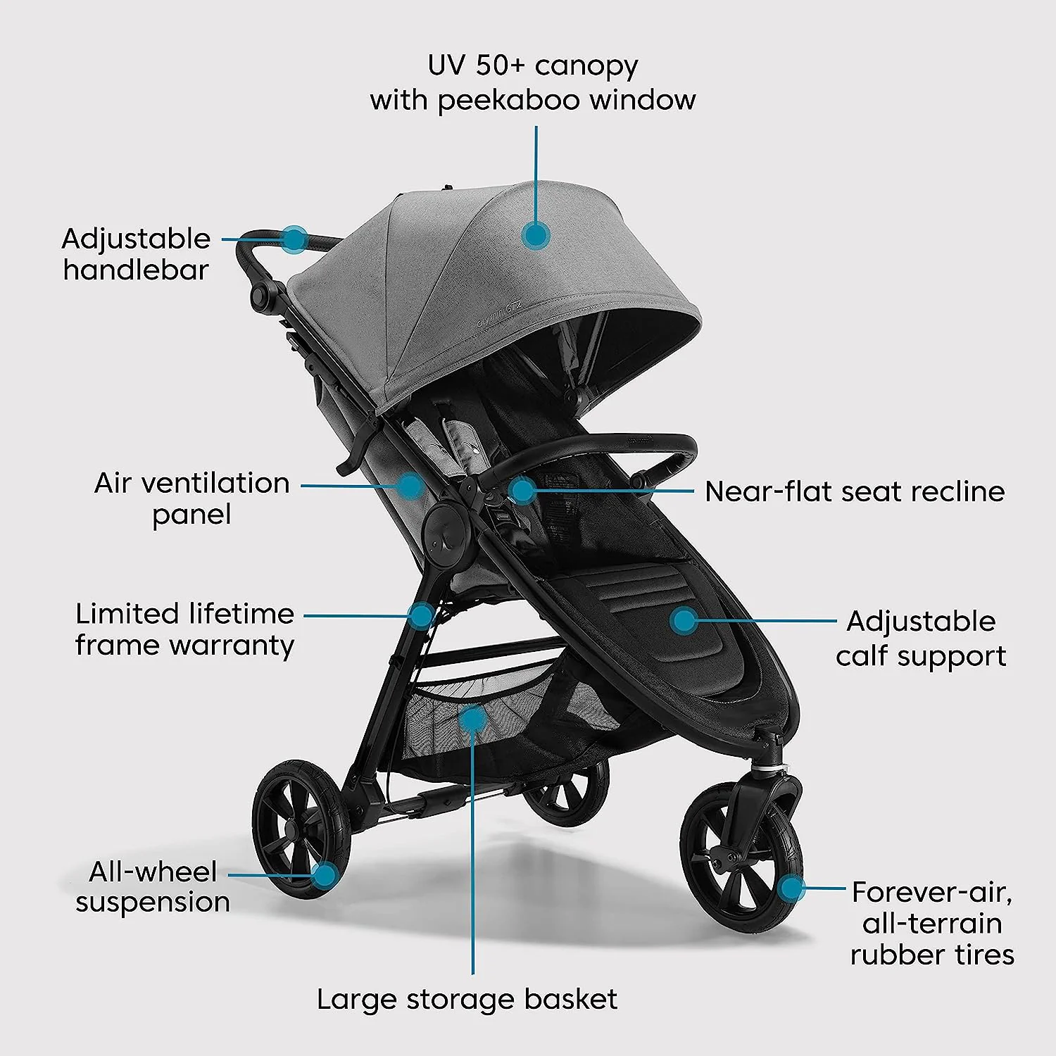 Baby Jogger City Mini GT2 All-Terrain-Kinderwagen, Opulent Black