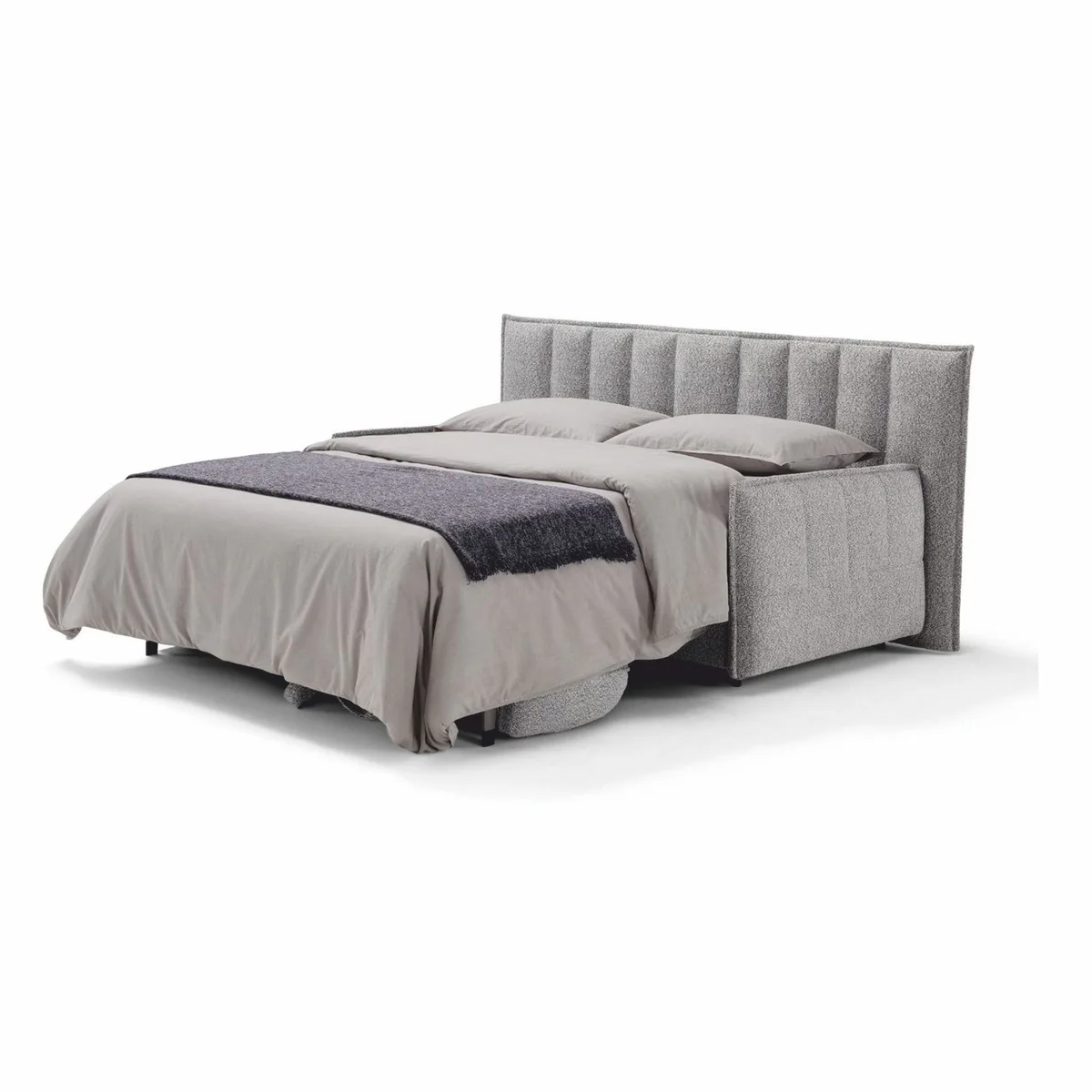 Luxury sofa bed gray 220 cm - fold-out living room sofa