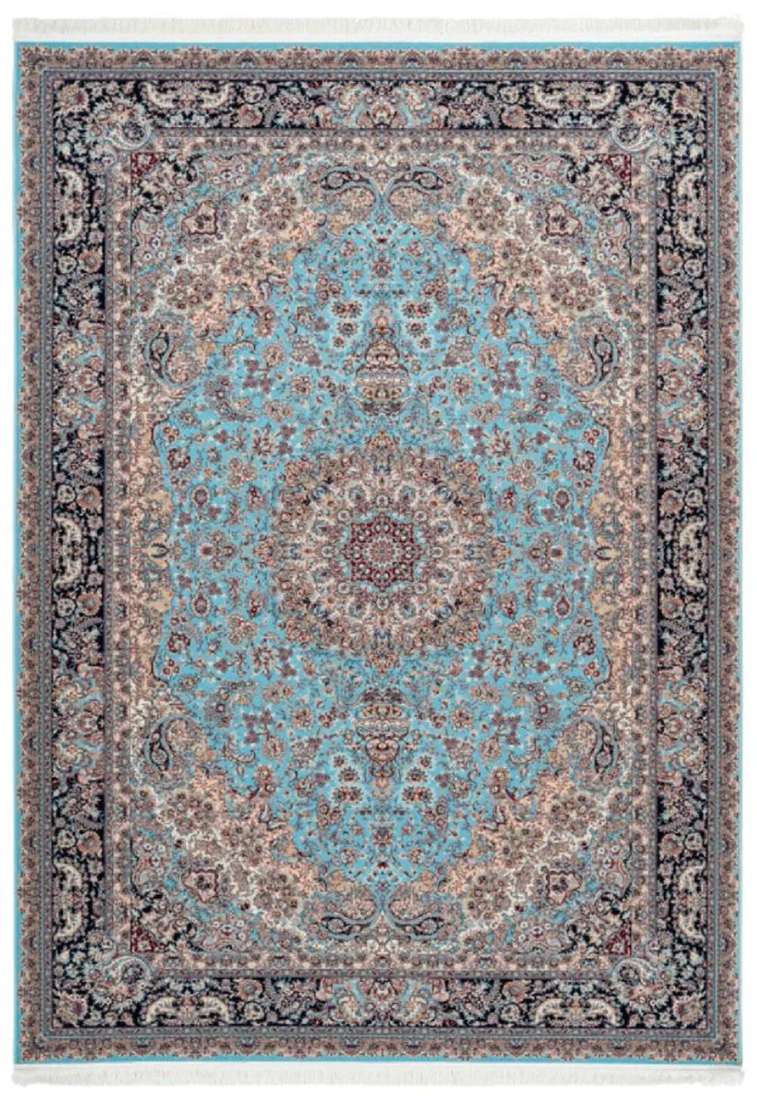 Luxus Kunstfaser Teppich mit Fransen Mehrfarbig - Verschiedene Größen - Rechteckiger Wohnzimmer Teppich im Orientalischen Stil