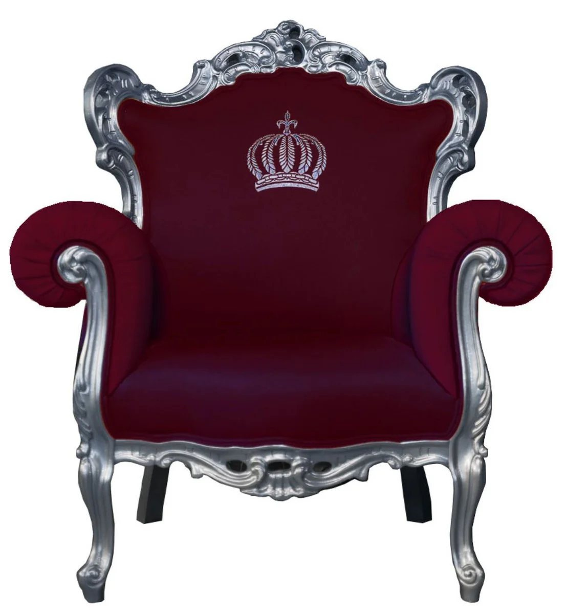 Pompöös by Luxury Baroque Armchair Wine Red / Silver - Pompöös Baroque Armchair designed by Harald Glööckler