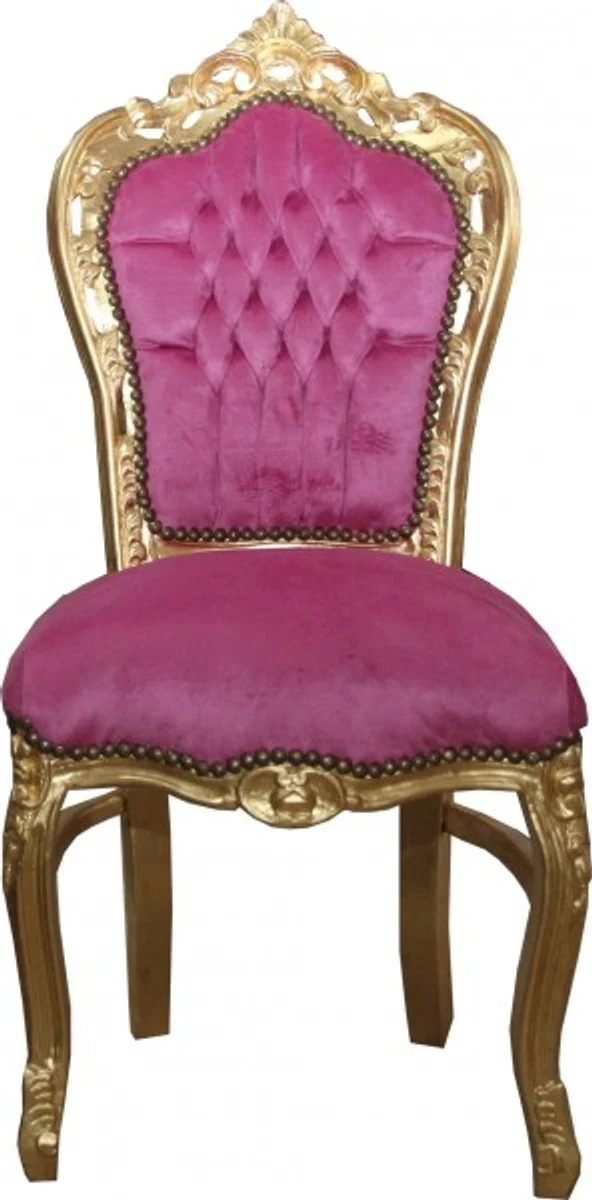 Baroque dining room chair pink / gold