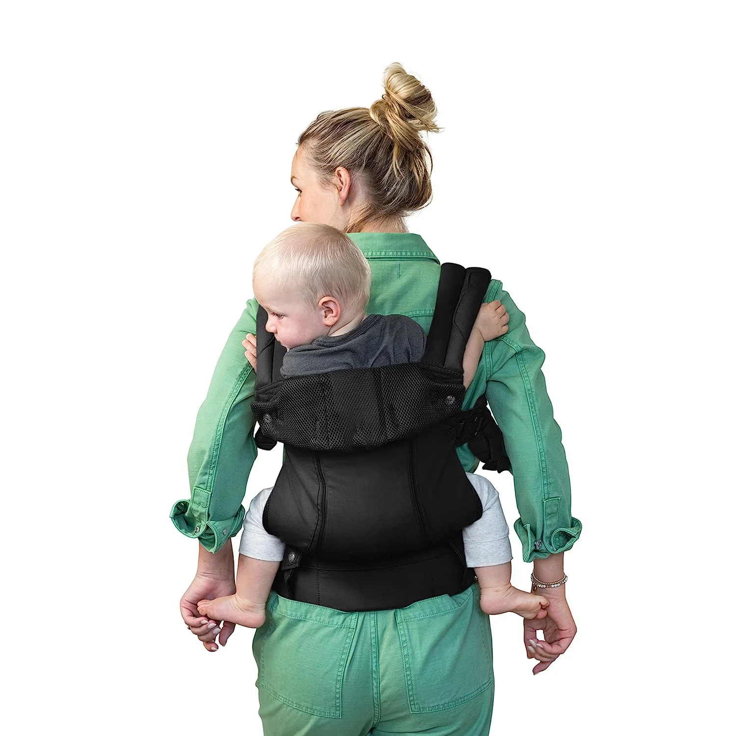 Complete All Seasons Ergonomische 6-in-1-Babytrage für Neugeborene bis Kleinkinder – mit Lordosenstütze – für Kinder von 3–20 kg – 360-Grad-Babytragemöglichkeit – nach innen und außen gerichtet – Stein