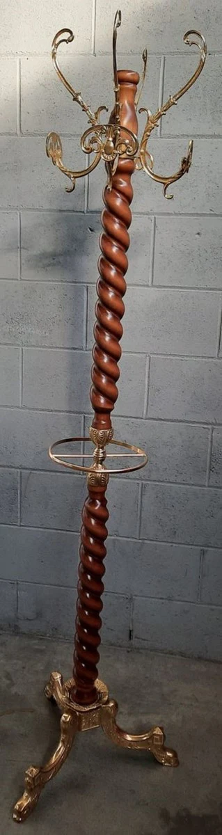 Luxury Baroque coat stand brown / gold H. 177 cm - Baroque clothes stand - Wardrobe furniture in Baroque style - Baroque furniture - Baroque interior - Luxury quality - Made in Italy