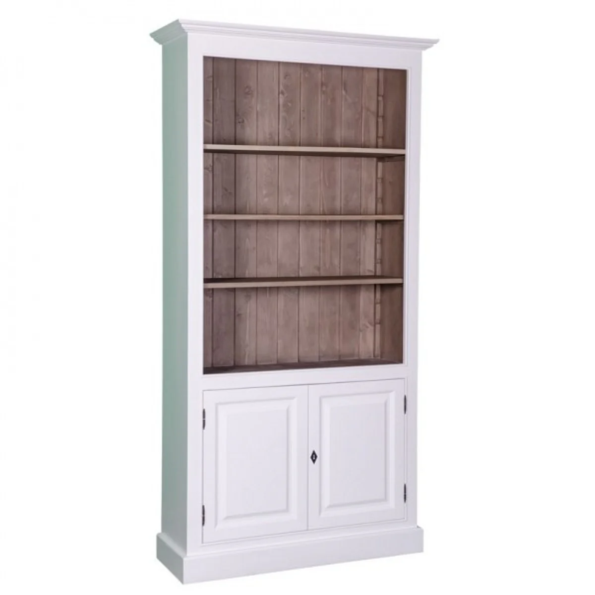Country house bookcase W 109 x H 210 cm bookcase shelf cabinet - Art Deco Art Nouveau hotel solid wood furniture