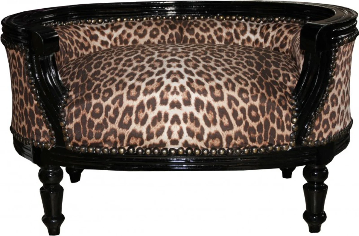 Baroque Dog & Cat Sofa Leopard / Black Dog Bed & Cat Bed