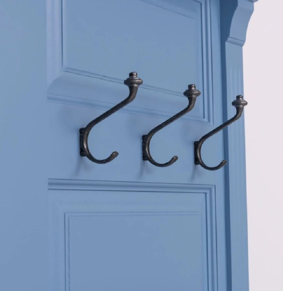 Country house style wardrobe light blue 180 x 41 x H. 210 cm - solid wood wardrobe with mirror - solid wood wardrobe furniture - country house style wardrobe furniture