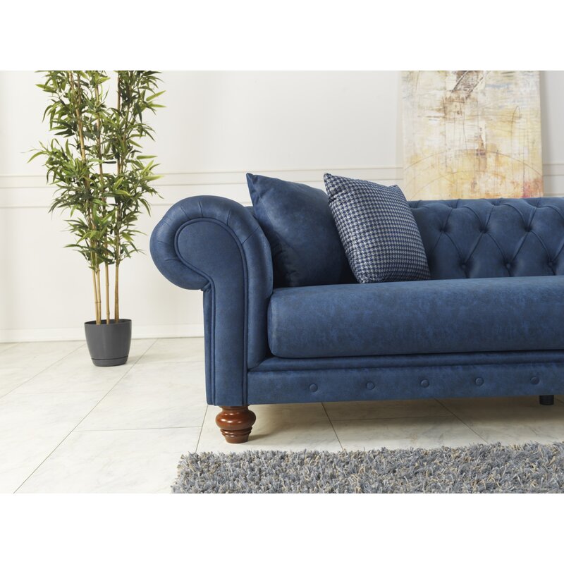 Pritt 96.1 Rollete Arm Chesterfield Sofa