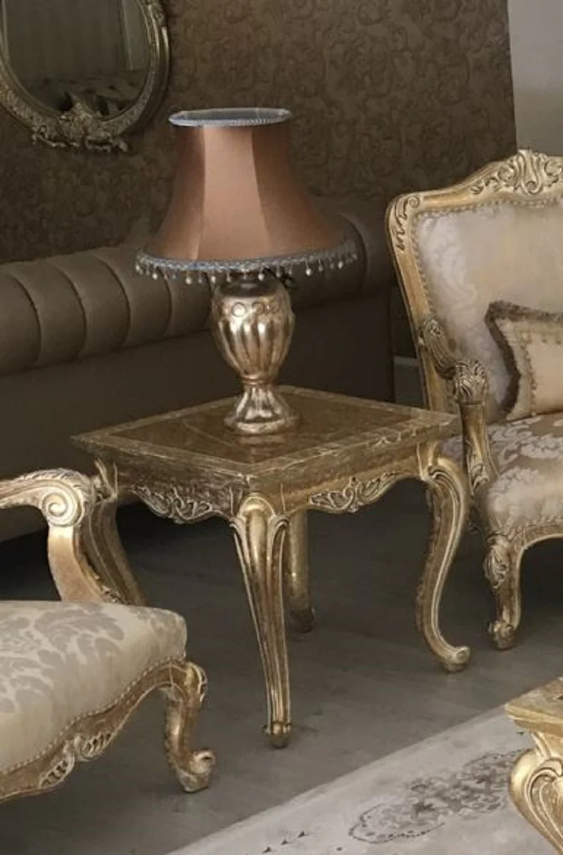 Luxury Baroque side table antique gold - Magnificent handmade table in Baroque style - Baroque living room furniture