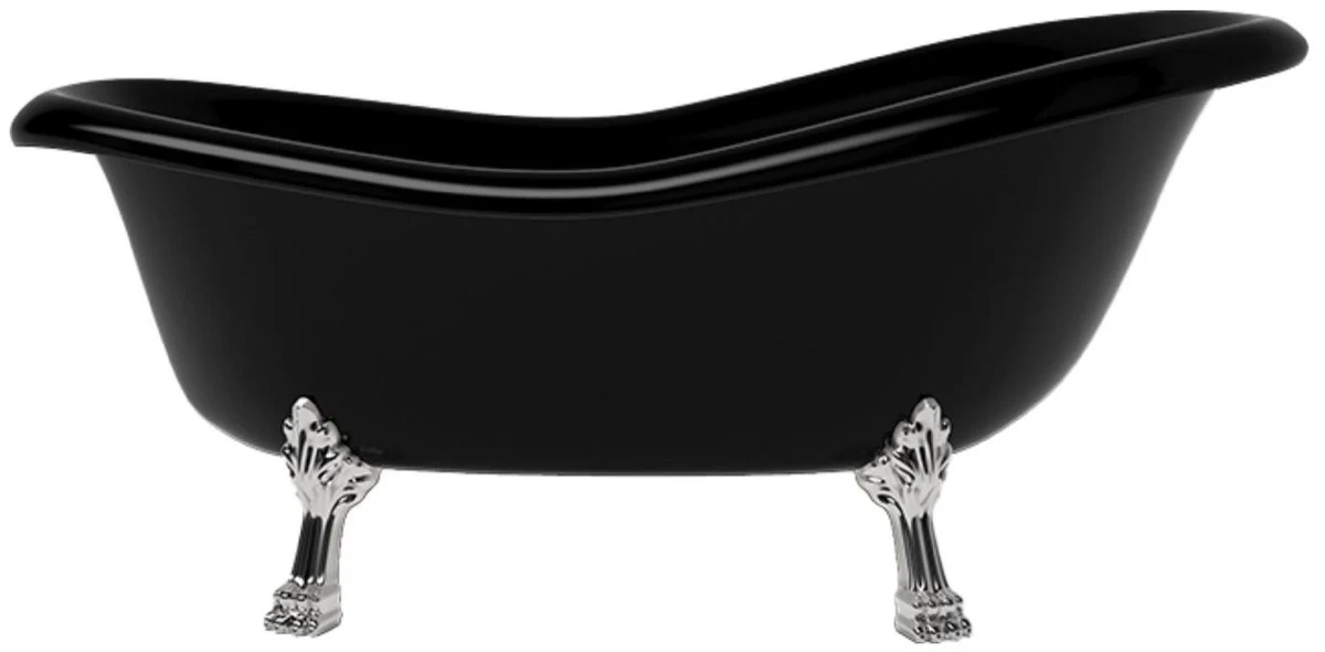 Art Nouveau bathtub black / silver 168 cm - Freestanding retro style bathtub