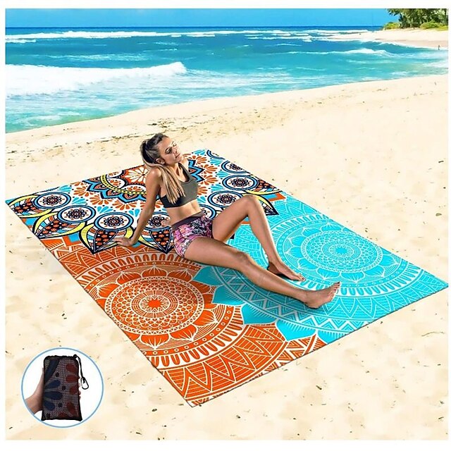 1pc Wasserdichte Plaid Polyester Picknick Blanket, Pocket Picknick Mat für Outdoor Beach Sommer