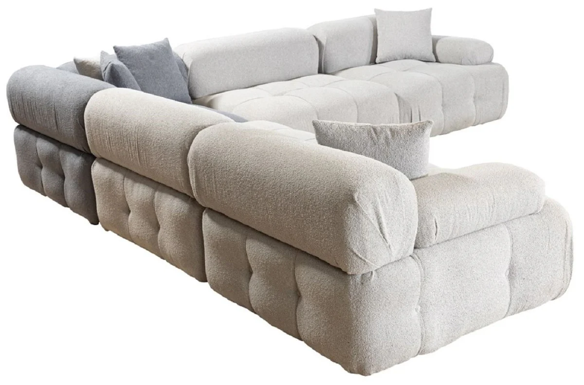 Luxury living room corner sofa light gray / gray 295 x 295 x H. 70 cm - Modular 5-piece sofa - Hotel sofa - Living room furniture - Hotel furniture - Luxury furniture