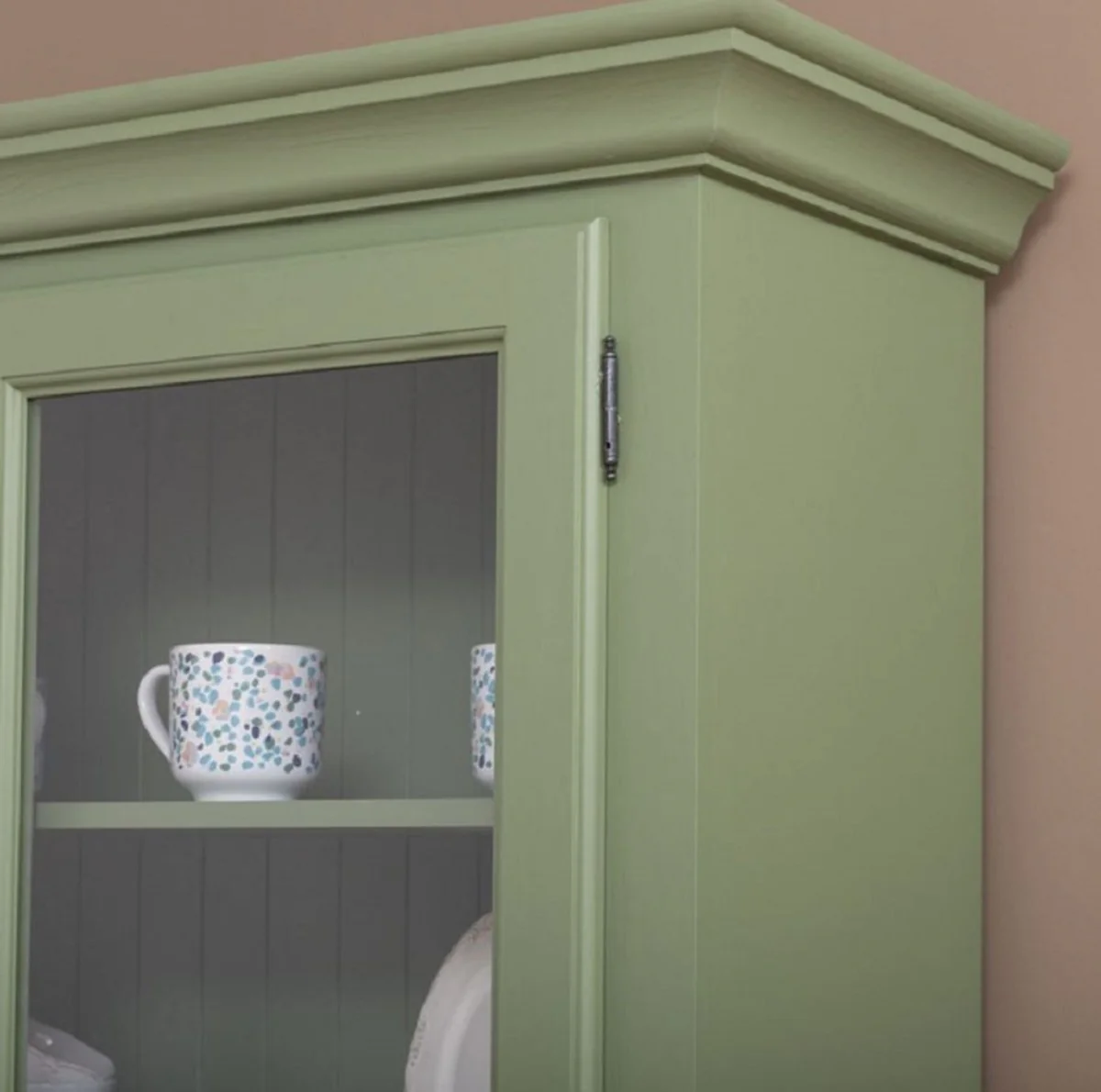 Country house style dining room cabinet green 126 x 45 x H. 200 cm - solid wood kitchen cabinet - dining room furniture in country house style - country house style furnishings - dining room furnishings