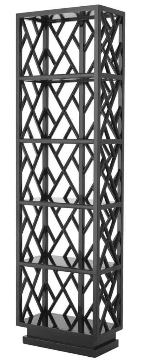 Luxury shelf cabinet piano black 65 x 34 x H. 226 cm - living room furniture