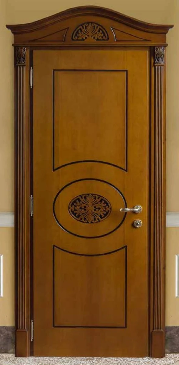 Luxury Baroque apartment door brown - Magnificent solid wood door with frame - Luxury furniture in Baroque style - Hotel furniture - Baroque furniture - Luxury quality - Made in Italy