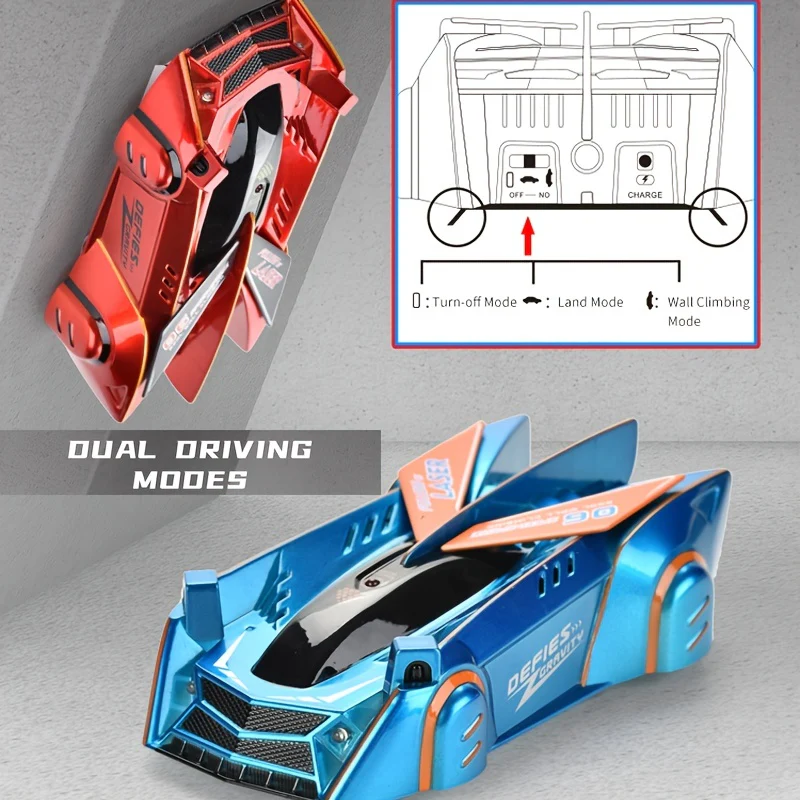 Lasergesteuertes Zero-Gravity-Stuntauto zum Klettern an der Wand – 360° drehbare Dual-Modi, LED-Leuchten und wiederaufladbare Batterien – perfektes Outdoor-Sportspielzeug und Geburtstagsgeschenke für Jungen und Mädchen!