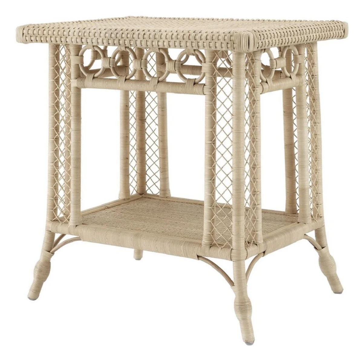 Luxury rattan side table natural colors 75 x 55 x H. 77 cm - luxury living room furniture