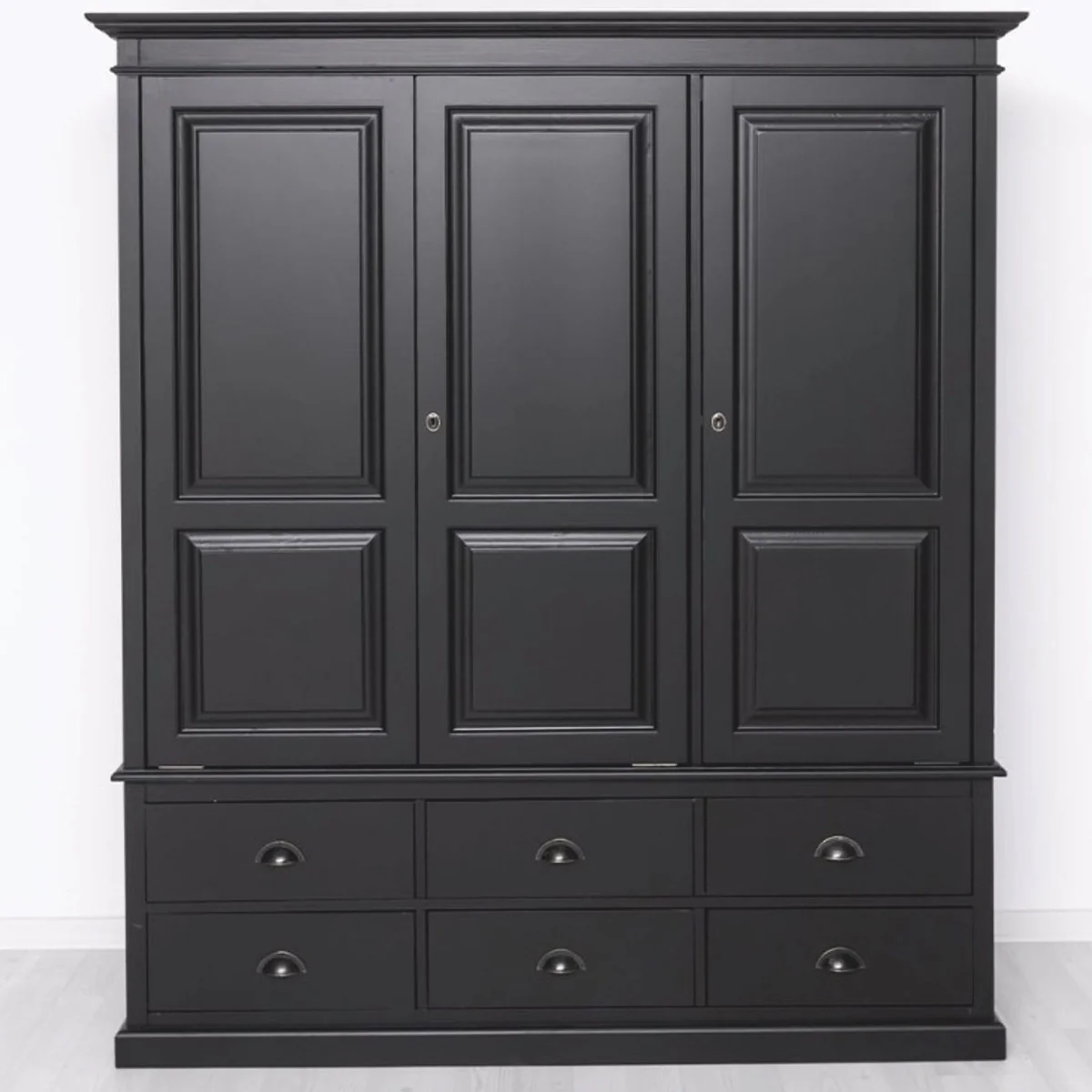 Country house style bedroom cupboard black 174 cm - bedroom furniture