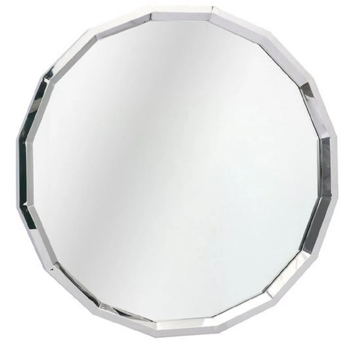 Designer stainless steel wall mirror silver 98 x H. 98 cm - living room mirror - cloakroom mirror - designer mirror - luxury collection