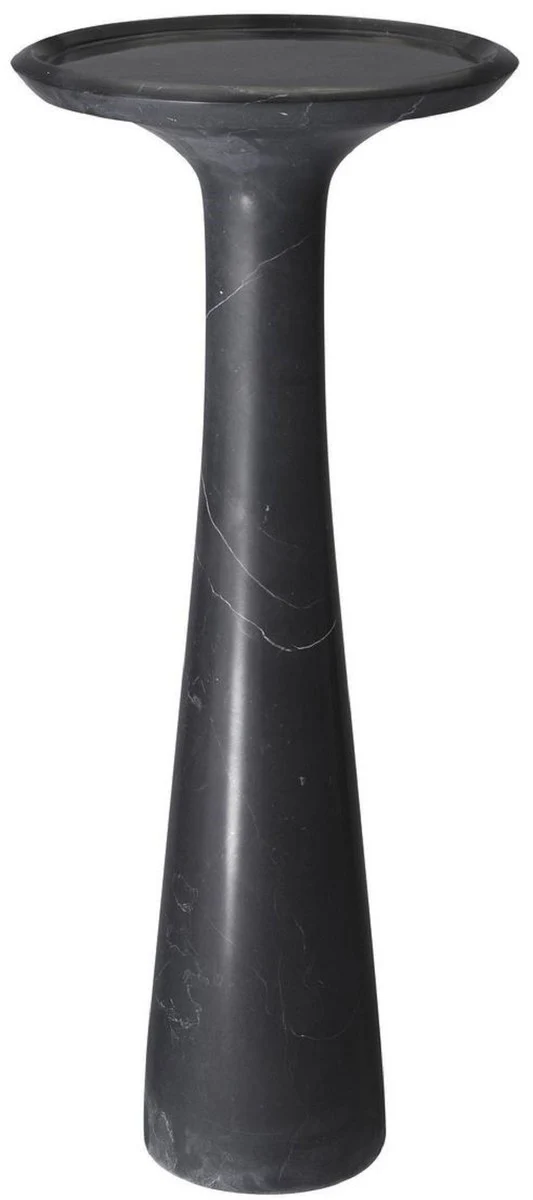 Luxury side table black Ø 30 x H. 71.5 cm - Round side table made of high-quality marble - Luxury living room furniture