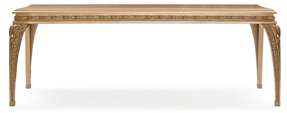 Luxury Baroque Dining Room Set Gray / Gold - 1 Baroque Dining Table & 6 Baroque Dining Chairs - Luxury Dining Room Furniture in Baroque Style - Magnificent Baroque Dining Room Furniture