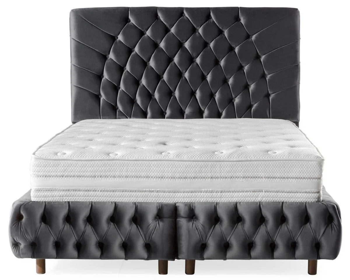 Luxury Double Bed Gray / Brown - Various Sizes - Modern Bed with Mattress - Bedroom Furniture