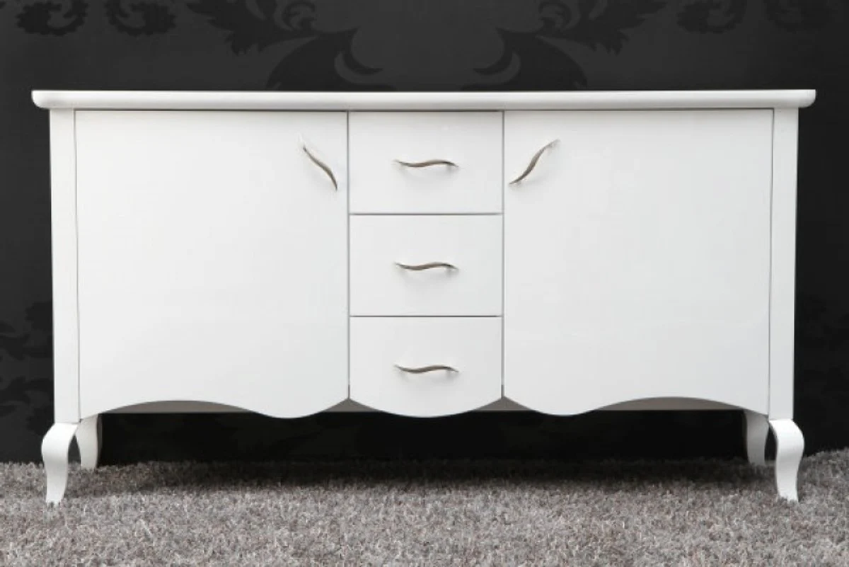 Baroque chest of drawers white high gloss - modern baroque furniture sideboard