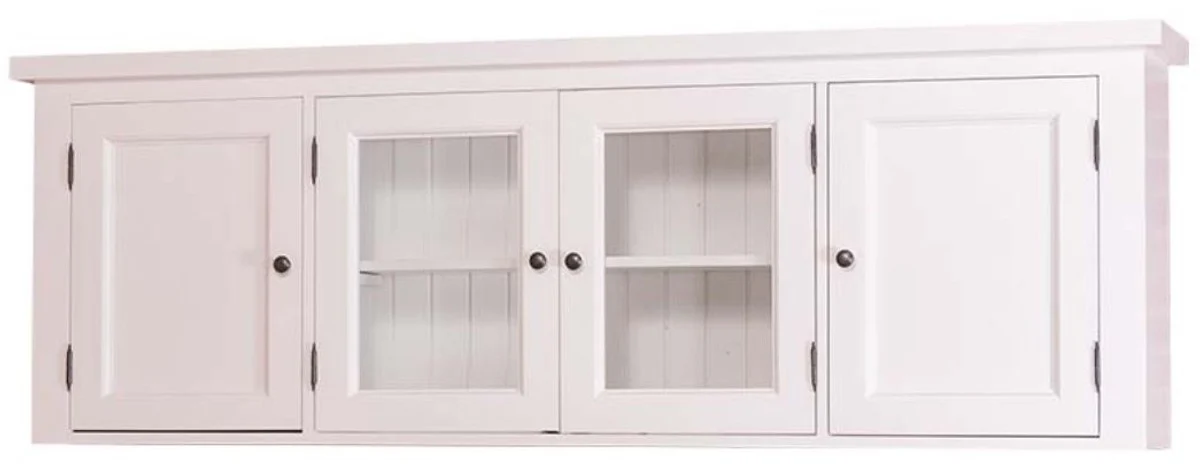 Country house style kitchen wall cabinet / wall cabinet white 192 x 31 x H. 65 cm - kitchen cabinet with 4 doors