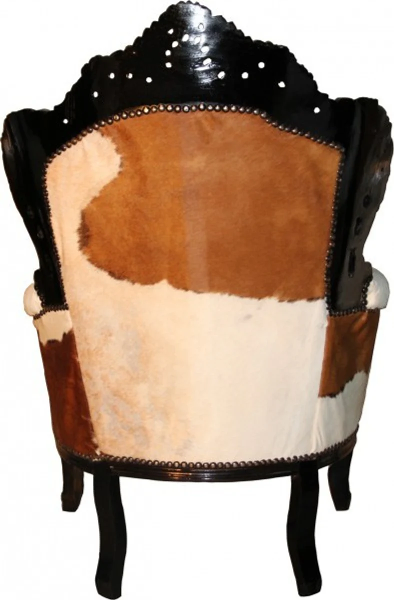 Baroque Armchair King Cowhide / Brown - Real Cowhide