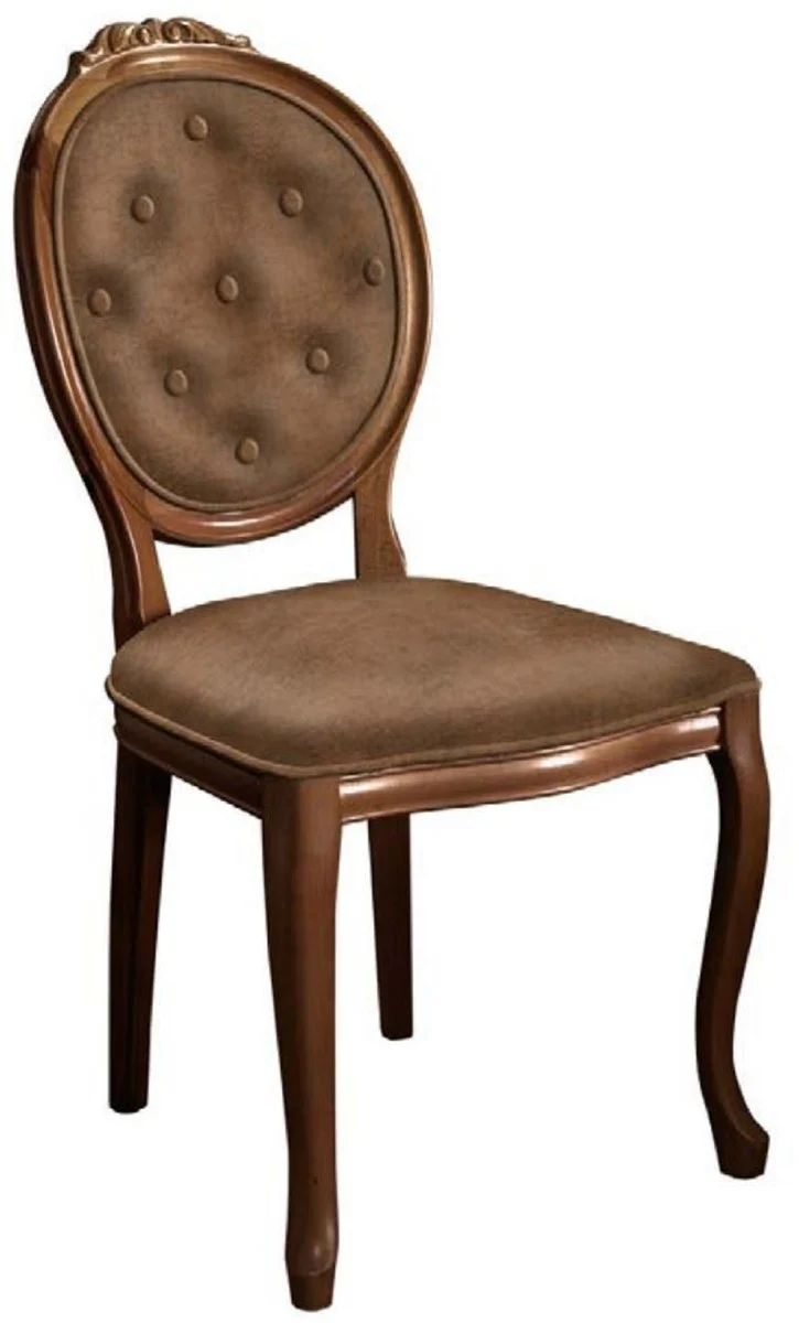 Baroque dining room chair brown - handmade antique style chair - dining room furniture in baroque style