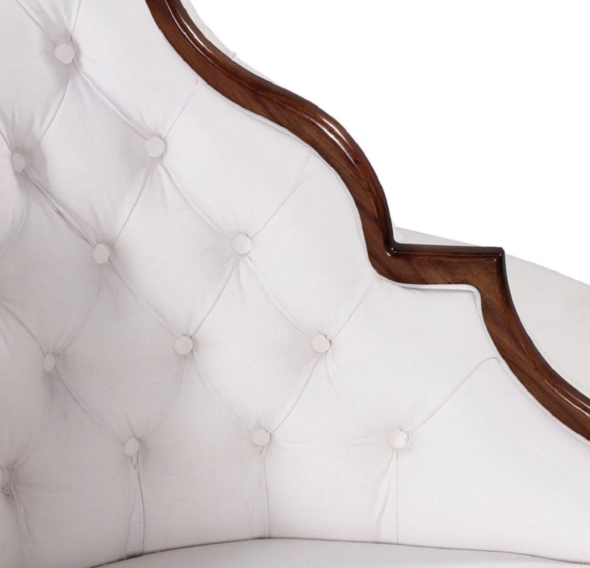 Luxury Baroque Round Sofa White / Dark Brown - Handcrafted Round Sofa - Baroque Hotel & Restaurant Furniture